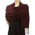 Maroon Mercerized Wool Pashmina